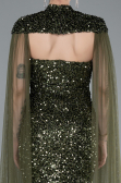 Robe de Soirée Longue Squameuse Kaki ABU4910