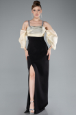 Robe De Cérémonie Longue Noir-Jaune ABU2911
