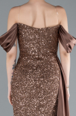 Robe De Soirée Squameuse Longue Cuivre ABU4085