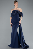 Robe Queue de Poisson Longue Bleu Marine ABU4920