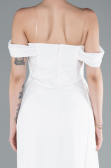 Robe de Soirée Longue Mousseline Blanc ABU4925