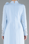 Tenue de Soirée Voilée Longue Bleu clair ABU4931