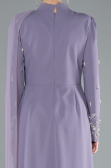 Tenue de Soirée Voilée Longue Lavande ABU4931