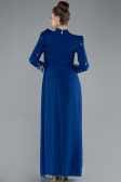Tenue de Soirée Voilée Longue Bleu Saxe ABU4931