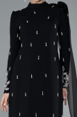 Tenue de Soirée Voilée Longue Noir ABU4931