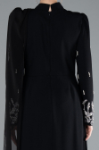 Tenue de Soirée Voilée Longue Noir ABU4931