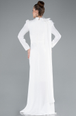 Tenue de Soirée Voilée Longue Blanc ABU4934
