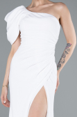 Robe Queue De Poisson Mousseline Longue Blanc ABU4091