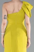 Robe Queue De Poisson Mousseline Longue Pistache vert ABU4091
