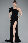 Robe Queue De Poisson Mousseline Longue Noir ABU4091