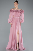 Robe De Soirée Mousseline Longue Poudre ABU4130