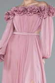 Robe De Soirée Mousseline Longue Poudre ABU4130
