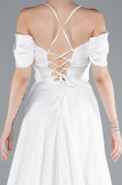 Robe De Soirée Satin Longue Blanc ABU4703
