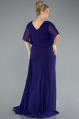 Robe de Soirée Grande Taille Longue Mousseline Violet ABU4911