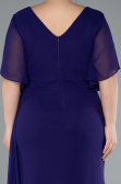Robe de Soirée Grande Taille Longue Mousseline Violet ABU4911