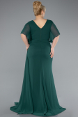 Robe de Soirée Grande Taille Longue Mousseline Émeraude ABU4911