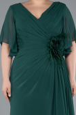 Robe de Soirée Grande Taille Longue Mousseline Émeraude ABU4911
