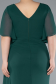 Robe de Soirée Grande Taille Longue Mousseline Émeraude ABU4911