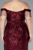 Robe De Fiançailles Grande Taille Longue Rouge Bordeaux ABU3785