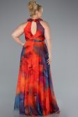 Robe De Soirée Grande Taille Longue Orange ABU4902