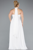 Robe Grande Taille Longue Mousseline Blanc ABU4951