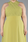 Robe Grande Taille Longue Mousseline Pistache vert ABU4951