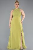 Robe Grande Taille Longue Mousseline Pistache vert ABU4951