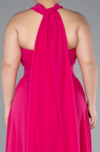Robe Grande Taille Longue Mousseline Fushia ABU4951