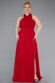 Robe Grande Taille Longue Mousseline Rouge ABU4951