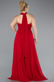 Robe Grande Taille Longue Mousseline Rouge ABU4951