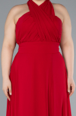 Robe Grande Taille Longue Mousseline Rouge ABU4951