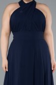 Robe Grande Taille Longue Mousseline Bleu Marine ABU4951