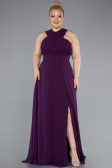 Robe Grande Taille Longue Mousseline Violet ABU4951