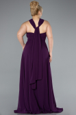 Robe Grande Taille Longue Mousseline Violet ABU4951