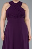 Robe Grande Taille Longue Mousseline Violet ABU4951