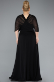 Robe Grande Taille Longue Mousseline Noir ABU4951