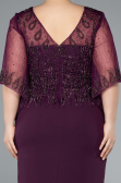 Robe de Soirée Grande Taille Midi Mousseline Violet ABK2333