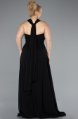 Robe Grande Taille Longue Mousseline Noir ABU4951
