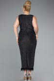 Robe de Soirée Grande Taille Midi Anthracite ABK2338