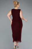 Robe de Soirée Grande Taille Midi Rouge Bordeaux ABK2338