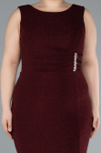 Robe de Soirée Grande Taille Midi Rouge Bordeaux ABK2338