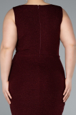 Robe de Soirée Grande Taille Midi Rouge Bordeaux ABK2338
