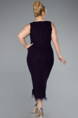 Robe de Soirée Grande Taille Midi Violet Foncé ABK2338