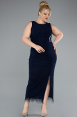 Robe de Soirée Grande Taille Midi Bleu Marine ABK2338