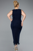 Robe de Soirée Grande Taille Midi Bleu Marine ABK2338