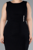 Robe de Soirée Grande Taille Midi Noir ABK2338