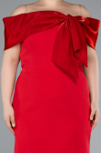 Robe De Fête Grande Taille Midi Rouge ABK2321