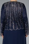 Robe De Soirée Grande Taille Mousseline Longue Bleu Marine ABU4629