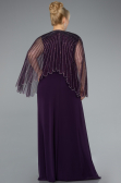 Robe De Soirée Grande Taille Mousseline Longue Violet Foncé ABU4632