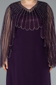 Robe De Soirée Grande Taille Mousseline Longue Violet Foncé ABU4632